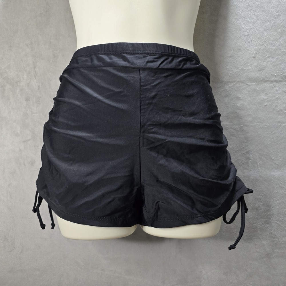Holipick Swimsuit Boy Shorts Size‎ Large Black Tummy Control High Waisted Tie